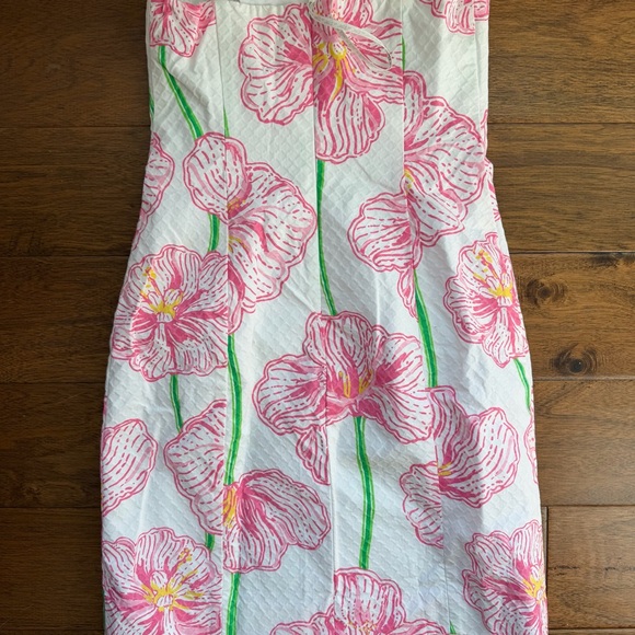 Lilly Pulitzer Angela Dress Resort White Clover Cup Strapless Size 0 Preowned - Picture 6 of 7